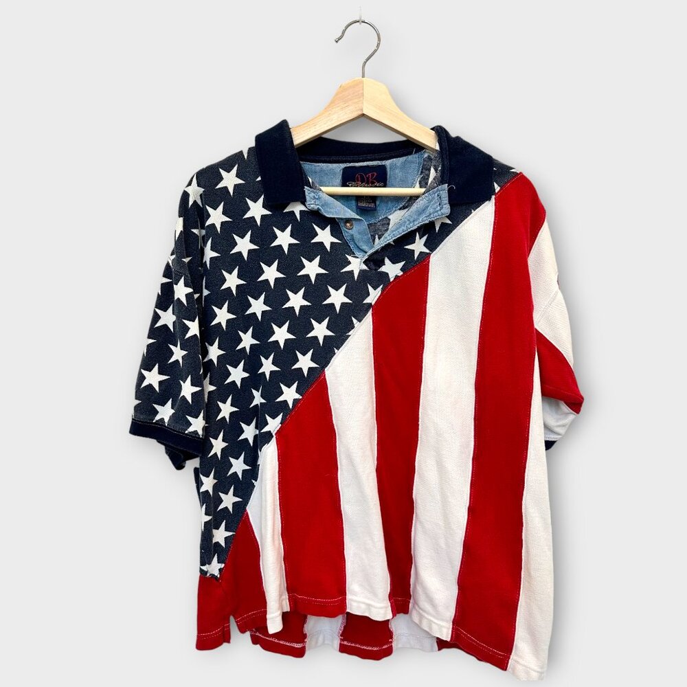 Vintage DB Men’s Polo Shirts 80’s Size L 4th of July